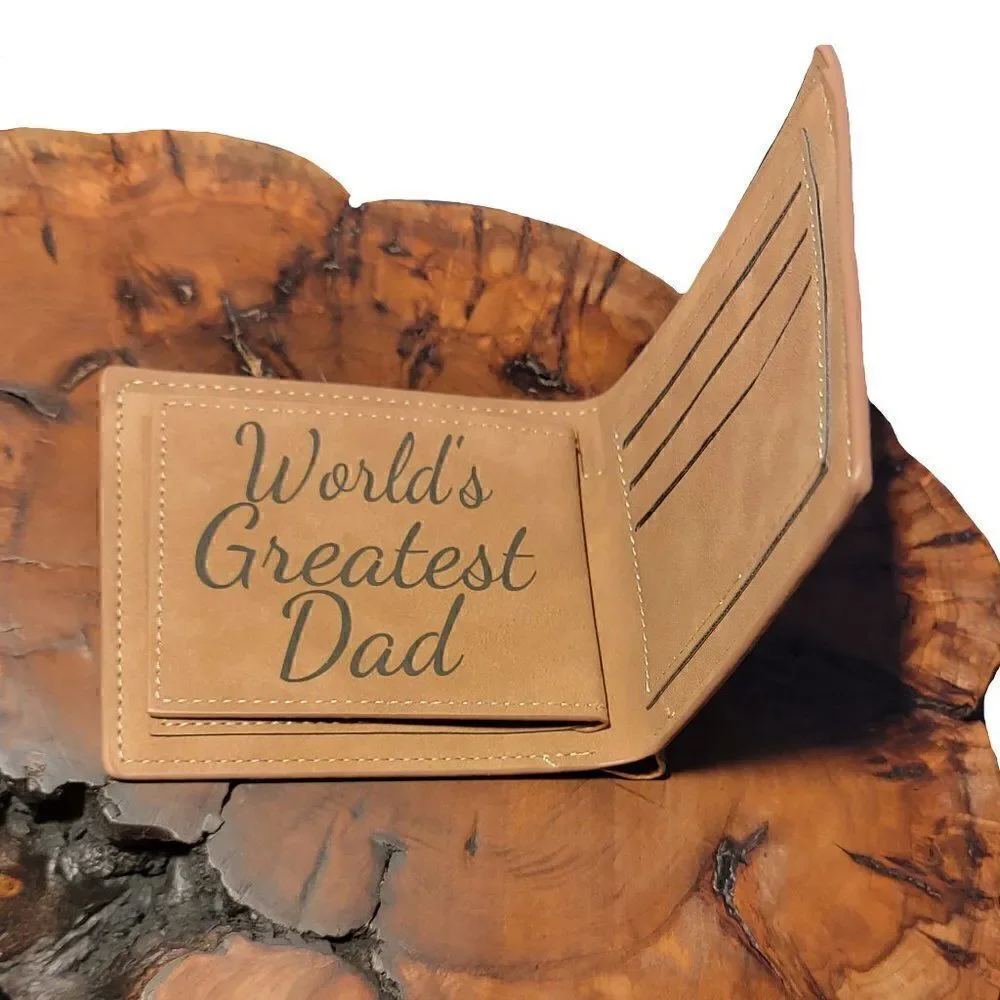 Personalized Men's Wallet with Custom Photo Handwriting or Text 3 Custom section